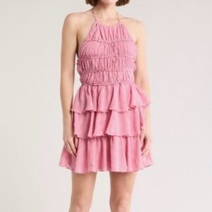 Lush Pink Backless Dress